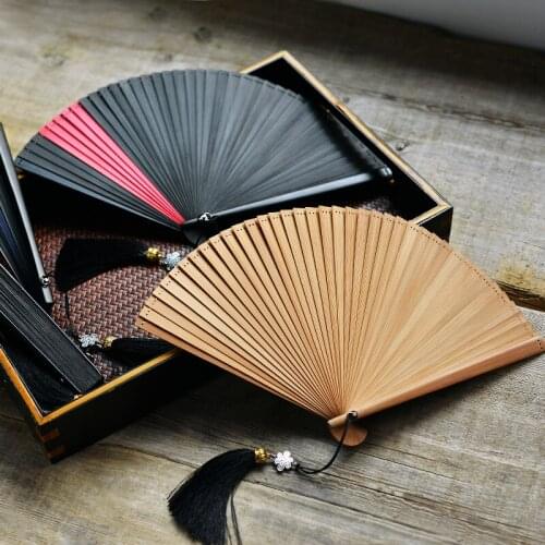 Full Bamboo Folding Fan Opens and Closes Smoothly Dancing Show Hanfu with Double-sided Classical Chinese Folding Fan
