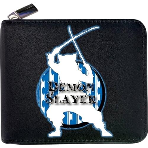 PU Anime Cartoon Demon Slayer Kimetsu No Yaiba Tanjiro Kamado Wallet Short Purse For Young With Card Holder HLPT