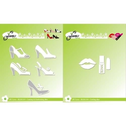 Mmao Crafts Metal Steel Cutting Dies New Ladies high heel lipstic Stencil For DIY Scrapbooking Paper/photo Cards Embossing Dies