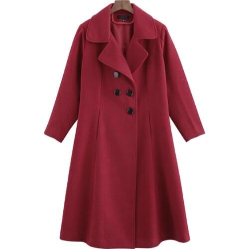 Plus Size 10XL 9XL 8XL 4XL Womens Autumn Winter Woolen Jacket Slim Female Long Woolen Double Breasted Coat Ladies Winter Coats