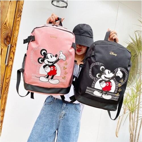 Disney Mickey Mouse Backpack Girl School Bag Cartoon Women Men Backpack Minnie Handbag Shoulder Bag Backpack Men Bookbag