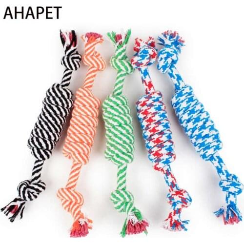 Wool Toys Teething Rope Toy Dog Natural Knots Chews Intelligent Cleaning Pet Palying Bite Colorful Squeak Tug Treats Tool E