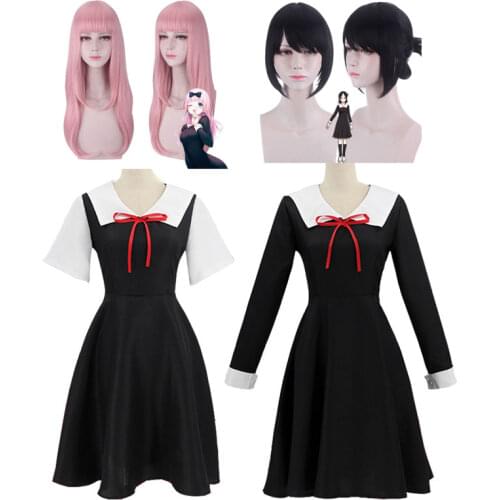 Shinomiya Kaguya Cosplay Costume Kaguya-Sama: Love Is War Fujiwara Chika Wigs Anime Womans Dresses + Headdress