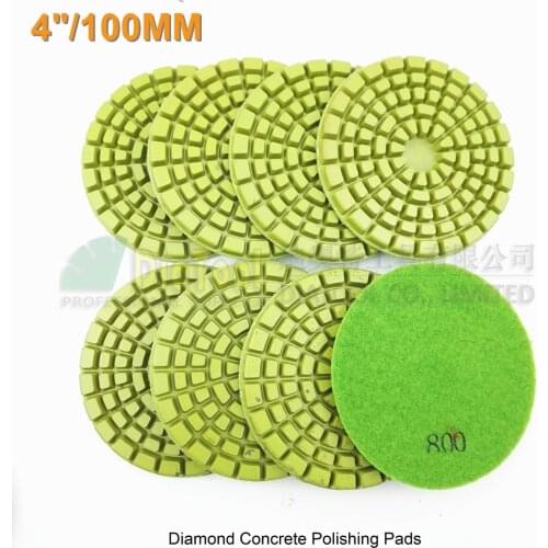SHDIATOOL 8pcs 4"/100mm Grit #800 Resin bond diamond concrete floor renew polishing pads Concrete Floor Sanding Discs