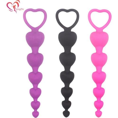 JingZhi Love Silicone Anal Plug Dildo Sex Toy Anal Bead Toy for Women Tail Butt Plug Male Prostate Massage Adult Sex Products 18