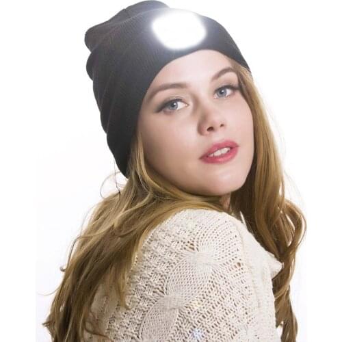 No Include Battery LED Lighted Beanie Cap Hip Hop Men Women Knit Hat Hunting Camping Running Hat Home Halloween Christmas Gifts