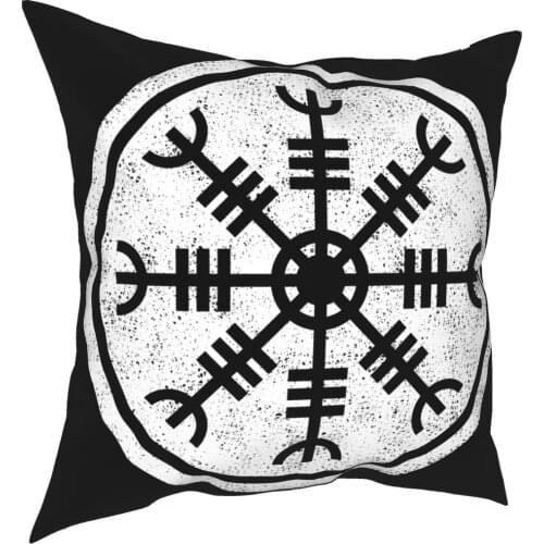 Vikings Helm Of Awe Square Pillow Case Throw Pillow Novelty Pillowcase