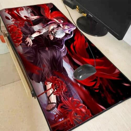 XGZ Tokyo Ghoul Japan Anime Large Gaming Keyboard Speed Mouse Pad Gamer Lock Edge Mouse Mat Computer Mousepad Keyboard Desk Mat