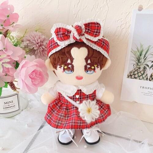20cm Plush Dolls skirt Dress Clothes Outfit Accessories for Korea Sean Xiao EXO Idol Dolls Bodysuit Clothing Fans Gift