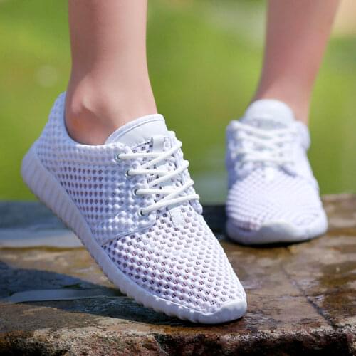 Women Shoes Breathable Mesh Hollow Female Network Soft Lightweight Casual Shoes Dames Sneakers Tenis Feminino White Shoes