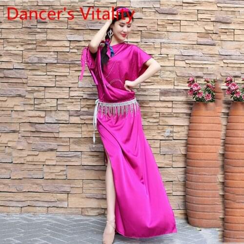 Belly Dance Costume Womens New 2020 Summer Gown Training Suit Cover Belly performance Costume Lady Oriental Dance Robe 3pecie