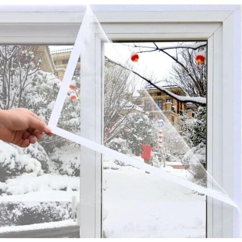 Winter Window Insulation Windproof Film Self-mucosa stickers Indoor Window Soundproof Film for Energy Saving Crystal Clear Film