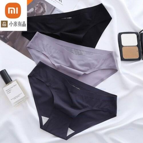 Xiaomi 1pcs Ice Silk Panties Ladies High Elastic Briefs Seamless Skin-friendly Sexy Fashion Thong Underwear Breathable Underwear