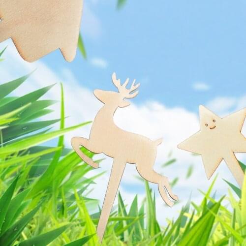 100Pcs Wooden Signs Plant Label Flower Custom Logo Creative Garden Insert Succulents Tools House Farmyard House Round Labels