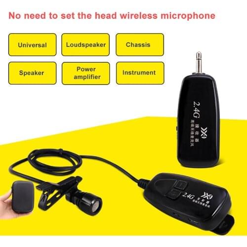 2.4G Wireless Microphone Handsfree Clips-on Collar MIC Microphones Automatch Condenser Microphones Wireless Headset Microphones