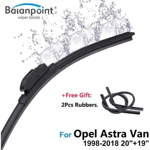 2Pcs Wiper Blades + 2Pcs Soft Rubbers for Opel Astra Van 1998-2018 20"+19", Clean front Windshield