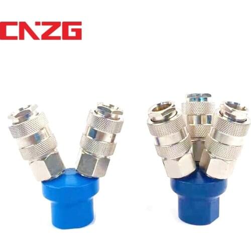 EU Air Compressor Accessories 1/4'' European Type Quick Couplers Hose Gas Distributor Manifold Pneumatic Connector