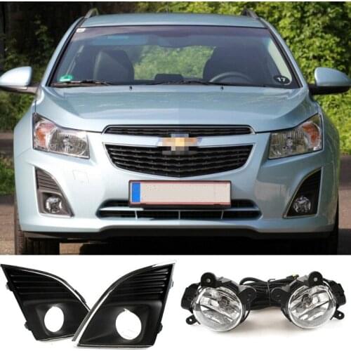 12V Car Fog Lamp Assembly for Chevrolet Cruze 2013-2015 with Fog Light Covers and Wire Relay Switch Button