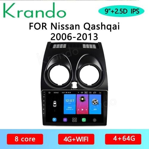 Krando Android 10.0 9" IPS Full Touch Car Multimedia Radio For Nissan Qashqai 2006-2013 Audio DSP Navi Bluetooth Carplay Wifi