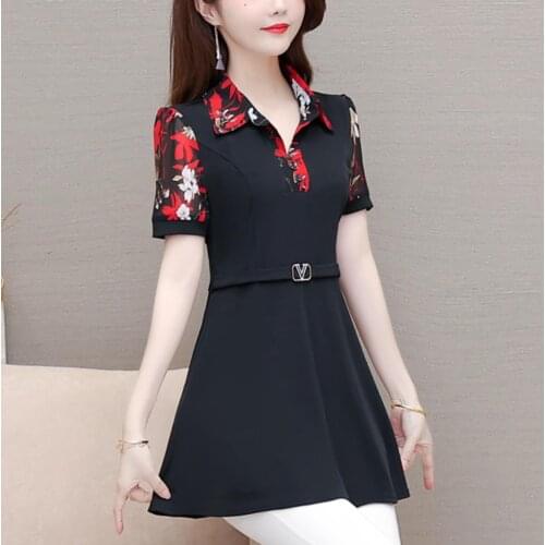 Ruffle blusas mujer de moda short sleeve OL blouse women shirts turn down collar office lady blouse womens tops and blouses