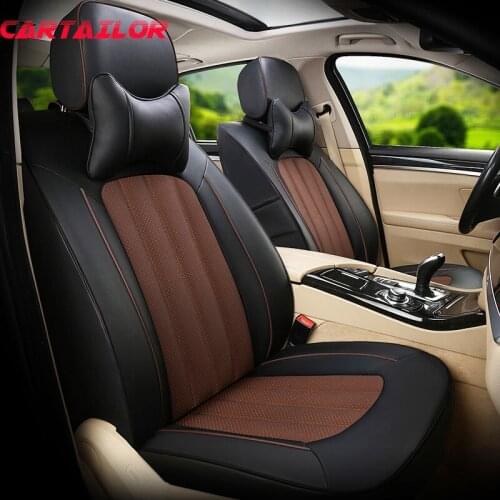 CARTAILOR Car Seat Covers Leather Cowhide Styling for Suzuki Grand Vitara Seat Cover for Cars Seats Cushion Accessories Airbags