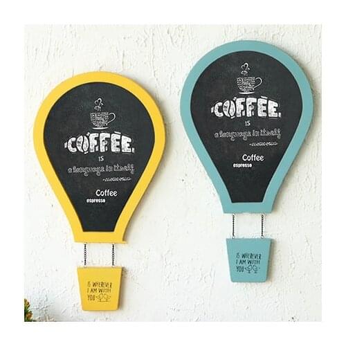 European retro color hot air balloon parachute decorative blackboard message board bar shop wall wall decoration