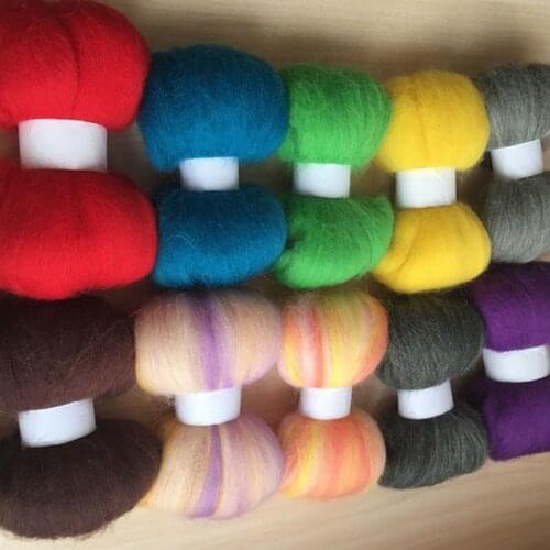 Wfpfbec needle felting poke fun DIY roving felt 100% merino wool fiber mix color 5g/10pcs/lot