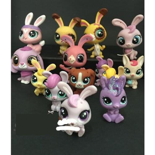 Hasbro LPS Animals Toys Action Figure Littlest Pet Shop Rabbit Mini Animals Model Cute Pets Shop Dolls Collection Ornament Girls