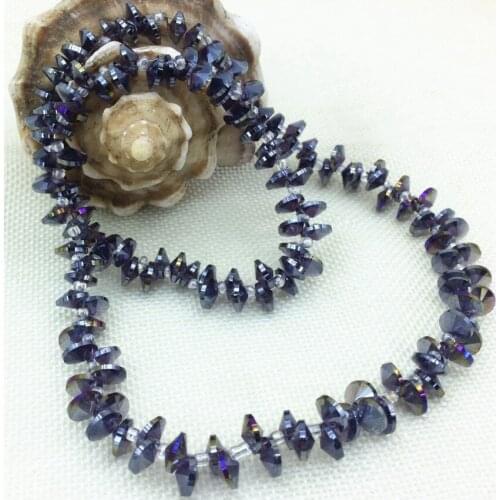 Electroplated purple 4*8mm glass crystal spacers beads bicone shape hot sale jewelry making findings accessories 140pcs B2860