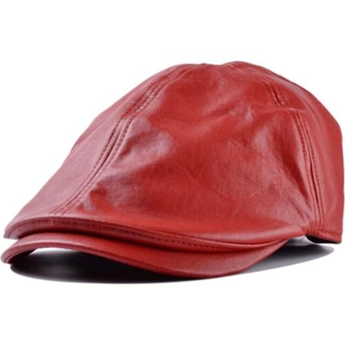 PU Visor Men Women Vintage Leather Beret Caps Beret Cabbie Gatsby Flat Hat Newsboy Sunscreen casquette viseras para mujer