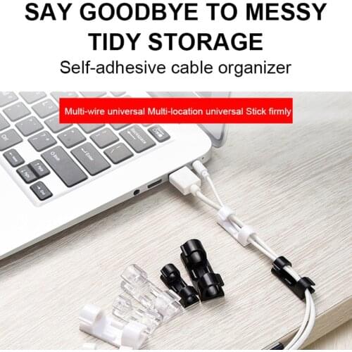 Desk Table Organizer Desktop Tidy Management Cable Organizer Clips Cable Headphone Wire Organizer Data Line Clamp