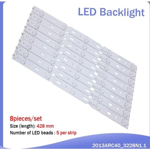 New 8 pieces/set 5LED 428mm LED Backlight strip for TV 40VLE6520BL SAMSUNG_2013ARC40_3228N1 40-LB-M520 40VLE4421BF