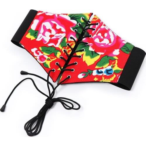 New Corset Wide Underbust Corset Belt Corset for Women Fashion Vintage Pattern Womens Waistband Slim Body Building Accessories