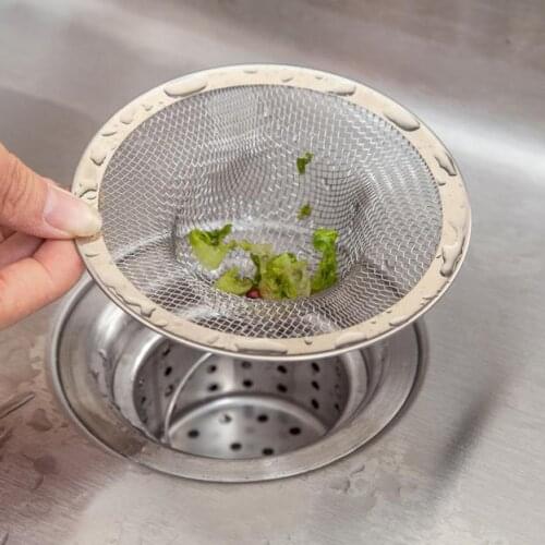 New Home Kitchen Sink Drain Strainer Stainless Steel Mesh Basket Strainer Kitchen Bathroom Deodorant Plug Hair Sink Drain