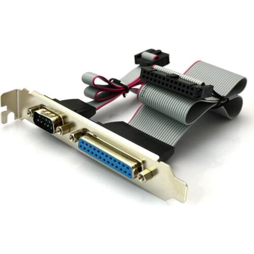 Motherboard Parallel LPT 25p Printer DB9 9pin RS232 com Port Cable slot bracket ;bracket COM+LPT(DB9 Malt +DB25 Female) F925MF