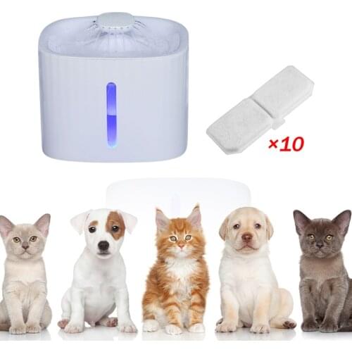 Pet Dog Cat Bowl Automatic Fountain With Filter Element Electric Water Feeder Dispenser Container With LED Water Level Display