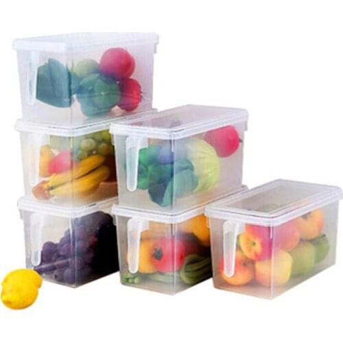 Plastic Refrigerator Fresh Box Fresh-Keeping Box Fruit And Vegetable Food Big Capacity Storage Box Kitchen Organizer Box