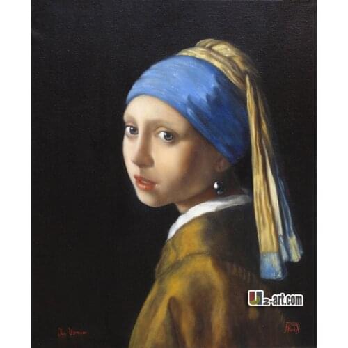 Canvas Prints ( Girl with a Pearl Earring) by Jan Vermeer printed painting canvas wall picture modern art for gift Western-230
