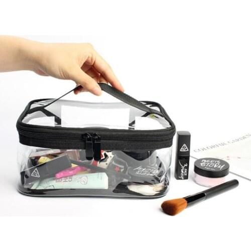 Transparent PVC Cosmetic Travel Bag, Makeup Organizer Bag, Grooming Kit, Bathroom Waterproof Packing Cubes, Toiletries Bag