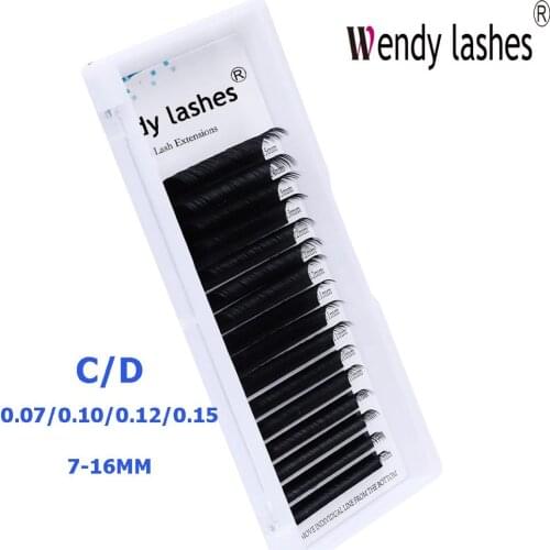 Matte False Mink Eyelashes Individual 16Rows High Quality 0.07 0.10mm Silk Eye Lashes Russian Volume Eyelash Extension Supplies