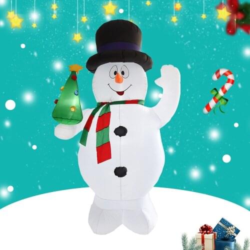 Cute Snowman Christmas Inflatable Props Can be Fixed Outdoor Decorations Led Night Light Festival Party Glow In The Dark
