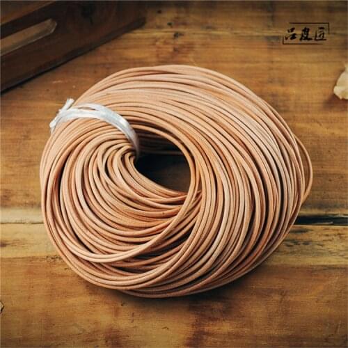 Cowhide Leather Cord, Leather Jewelry Cord, Peru, Size: about 2mm in diameter, 100m/bundle