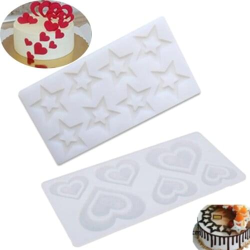 Flower Heart Cake Decorating Tools DIY 3D Star Shape Silicone Mold Cupcake Chocolate Mould Decor Muffin Pan Baking Stencil Tool