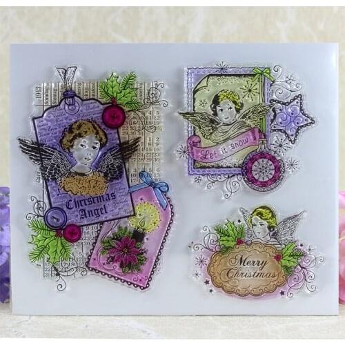 YLCS183 Angel Silicone Clear Stamps For Scrapbook DIY Album Paper Cards Decoration Embossing Folder Craft Rubber Stamp 15*18cm