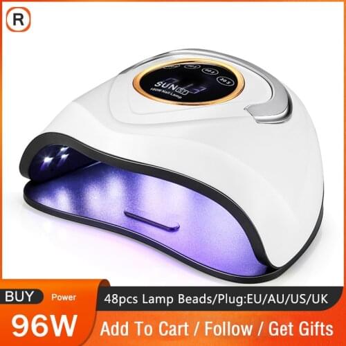 UV Gel Nail Lamp 96W LED UV Lamp Nail Dryer for Gel Polish 4 Timers Professional Nail Art Tool Curing Gel Toe Nails White HOT