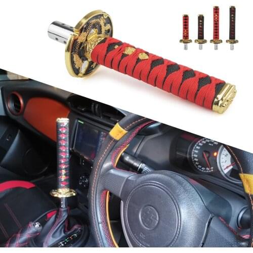 JDM Universal 150MM/200MM/260MM Katana Samurai Sword Shift Knob Shifter With Adapters Gear Shift knob ABS+Textile cloth