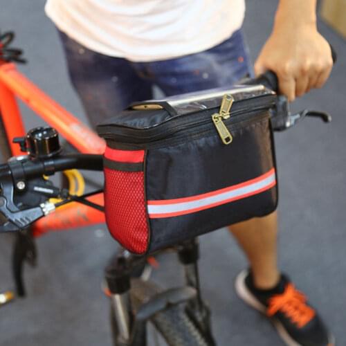Bicycle Front Basket Top Frame Handlebar Pannier Bag Waterproof Riding Cycling Bike Tube Phone Mount Pocket Pack22 *16 *13.5cm