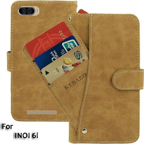 Vintage Leather Wallet INOI 6i Case 5.5" Flip Luxury Card Slots Cover Magnet Stand Phone Protective Bags