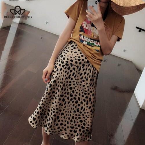 Bella Philosophy Summer 2019 kawaii boho bodycon leopard print high waist skirts womens midi leopard skirt punk streetwear