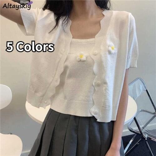 Cardigans Women V-neck Cute Student Lovely Girls Casual Knitting Solid Colorful Trendy Ulzzang Chic Elegant Kawaii New Knitwear